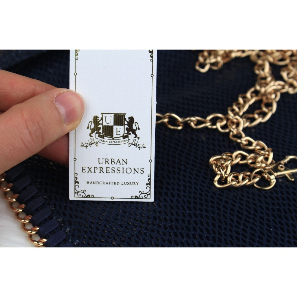 Urban Expressions NWT Luxury Clutch Reptile Chain Handcrafted Vegan Leather $65 - Picture 12 of 12
